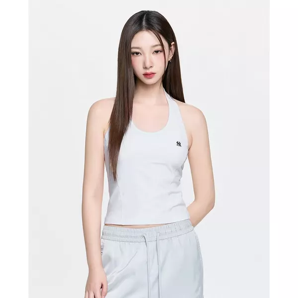 MLB - Áo croptop nữ cổ yếm thêu logo_3FTOB6063-50WHS