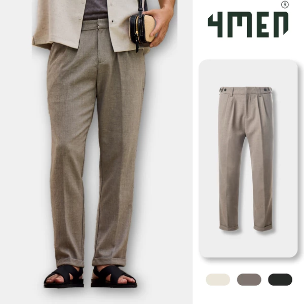 Quần Tây Sidetab 2 Bên Form Regular 4MEN QT068 vải mềm, cao cấp, thanh lịch, nam tính, lịch lãm