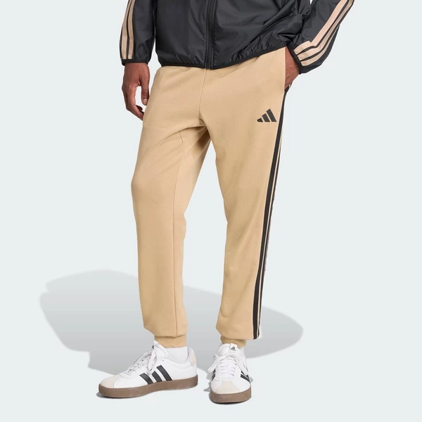 adidas Phong cách sống Quần Vải Thun Da Cá 3 Sọc Essential Nam nâu JX0724