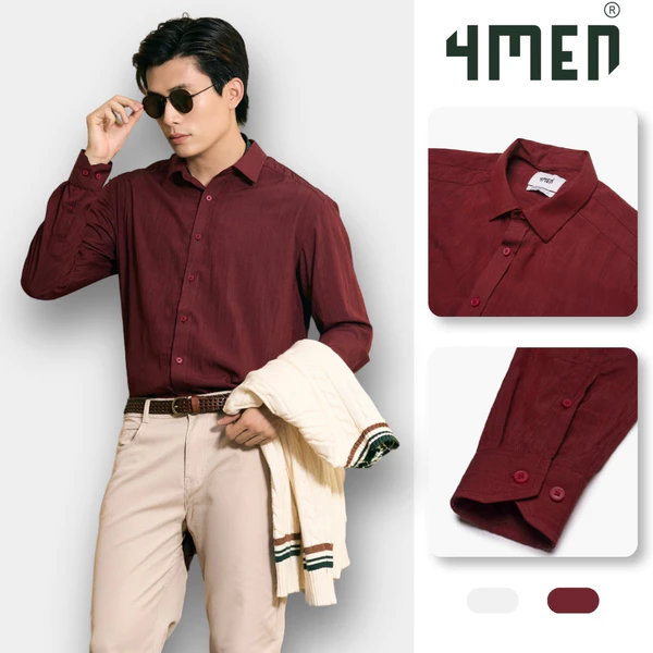Áo Sơ Mi Tay Dài Linen Trơn Form Regular SM199 basic, thanh lịch, trẻ trung