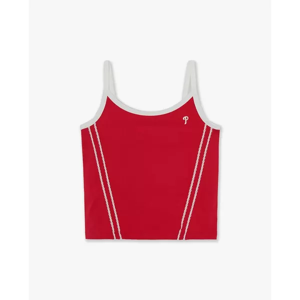 MLB - Áo hai dây nữ cổ tròn phối sọc Varsity_3FTOV6263-10RDN