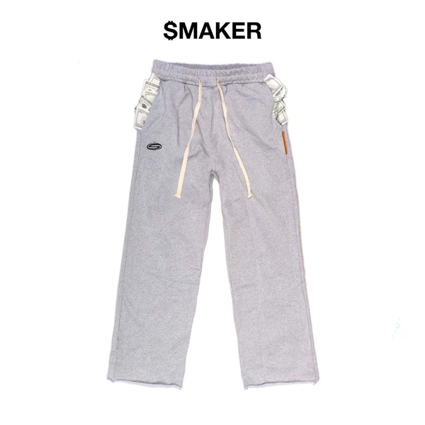 [SMAKER] Quần dài màu xám 100% cotton nỉ túi tiền - 2 POCKETS FULL SWEAT PANTS IN GREY