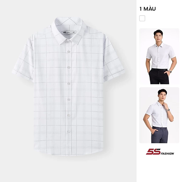 Áo Sơ Mi Cộc Tay 5S FASHION Kẻ Ô Phom Slimfit Lịch Lãm M0ASC26052