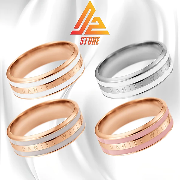 Nhẫn DW v2 Emalie - Nhẫn cặp đôi thời trang Titanium 316L thép không gỉ [Bảo Hành 5 năm]
