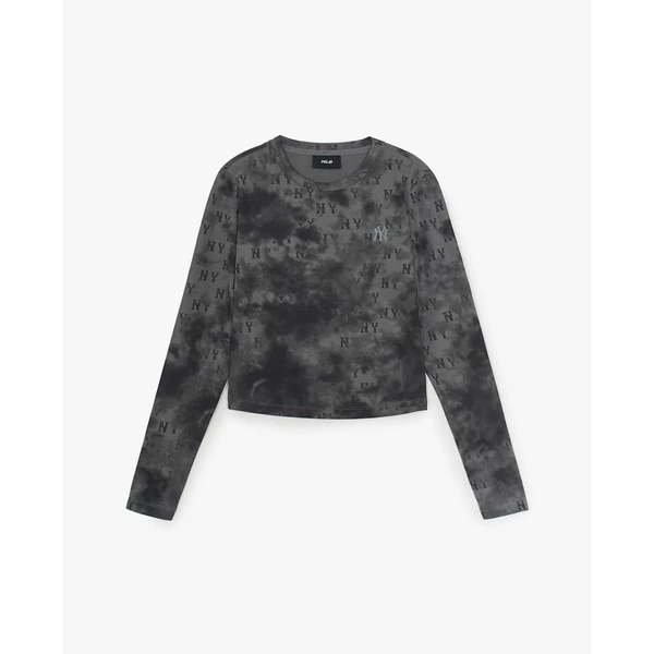 MLB - Áo croptop nữ cổ tròn tay dài Monogram Tie Dye_3FTSM0254-50CGS