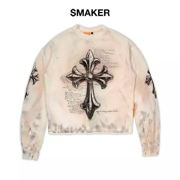 [SMAKER] Áo sweater màu kem 100% cotton - GODS PLAN SWEATER IN CREAM