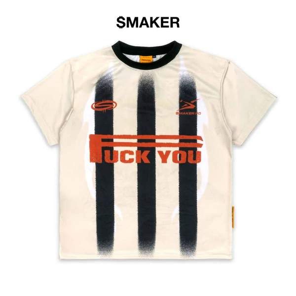 [SMAKER] Áo thun vải lưới mesh thoáng mát màu kem - F$$ YOU JERSEY IN CREAM