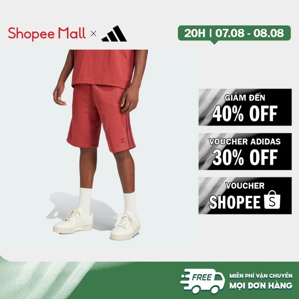 [Duy nhất 8.8 - VOUCHER 30%]adidas Phong cách sống Quần Short 3 Sọc Adicolor Nam Đỏ JP0994