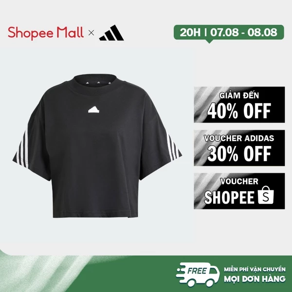 [Duy nhất 8.8 - VOUCHER 30%]adidas Phong cách sống Áo Thun 3 Sọc Future Icons Nữ Đen IP1571