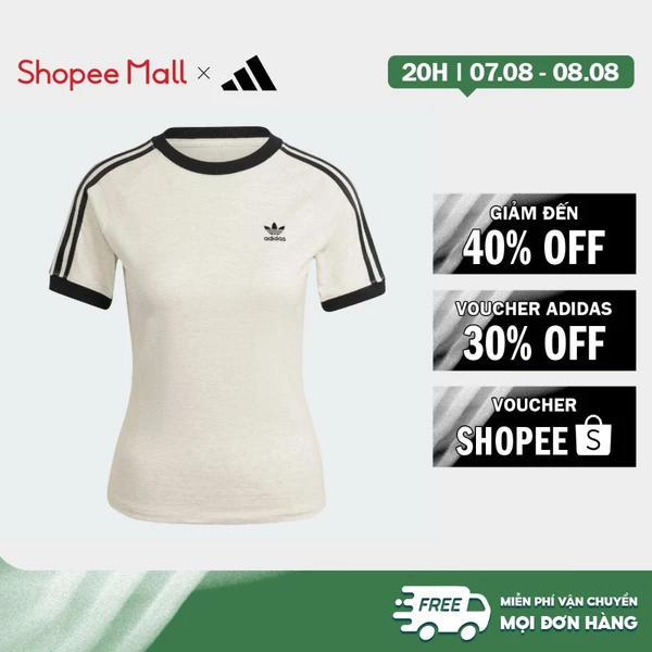 [Duy nhất 8.8 - VOUCHER 30%]adidas Phong cách sống Áo Thun Raglan Slim 3 Sọc Nữ trắng IR8104