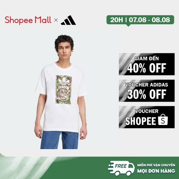 [Duy nhất 8.8 - VOUCHER 30%]adidas Phong cách sống Áo Thun Camo Tongue Nam trắng IS0246