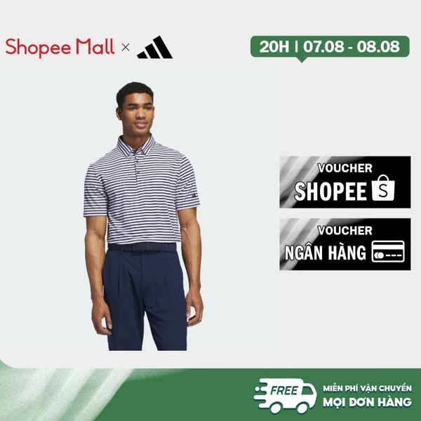 adidas Đánh gôn Áo Polo Kẻ Sọc Ultimate365 Nam trắng JP0476