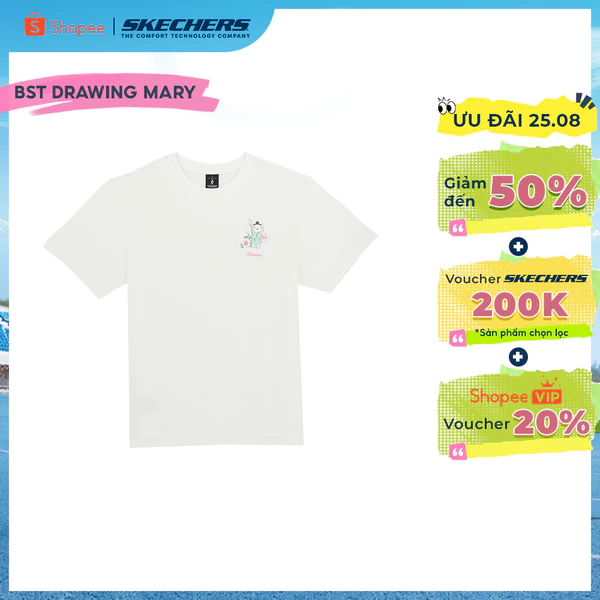 Áo Thun Tay Ngắn Unisex Skechers Skechvibe X Drawingmary Short Sleeve Tee - SL226U660-04U9