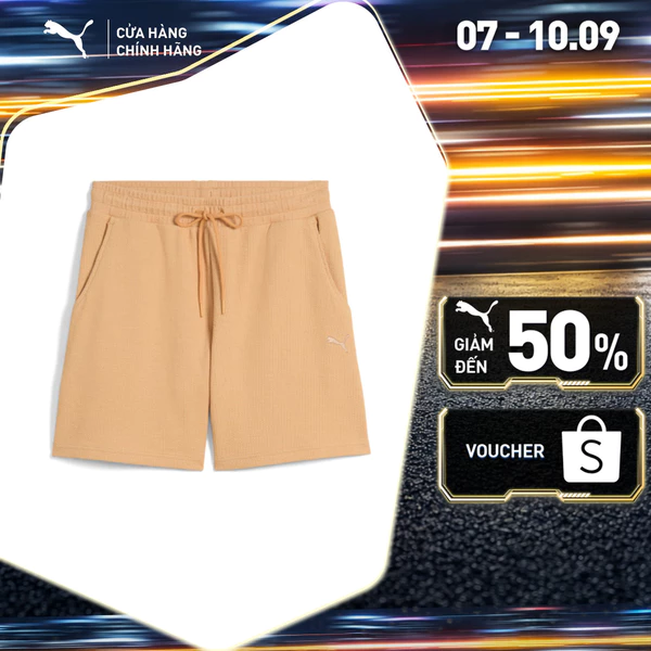 Quần Short Thời Trang PUMA Nữ Her High-Waist Shorts 5 Warm Beige Màu Nâu