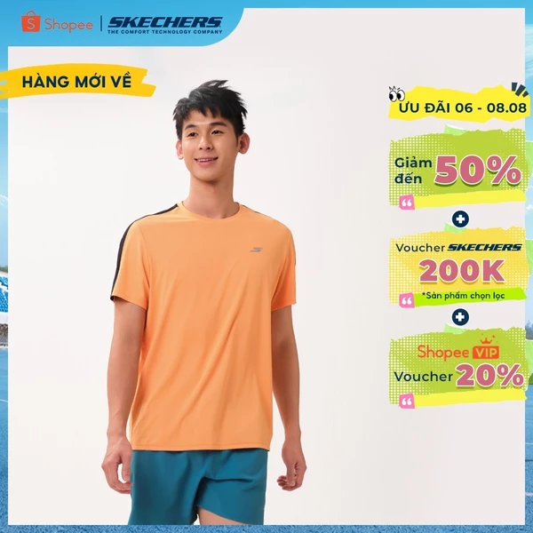Áo Thun Tay Ngắn Nam Skechers Running Performance Short Sleeve Tee - SP226M126-02YM