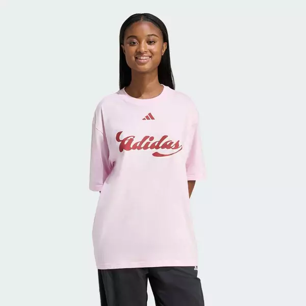 adidas Phong cách sống ÁO THUN GRAPHIC HOUSE OF TIRO Nữ Hồng KB7169