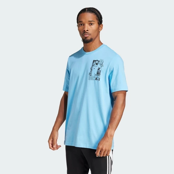 adidas Bóng đá Áo Thun Graphic Messi Icon Nam Màu xanh da trời JJ1415