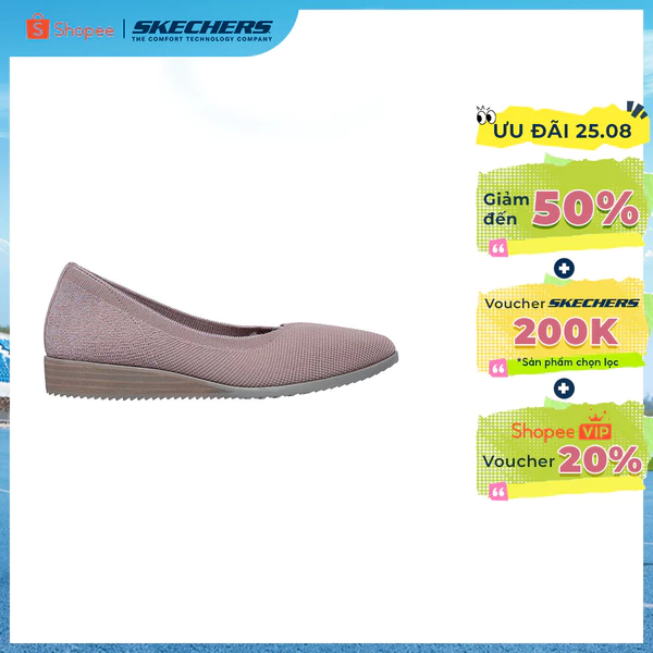 Giày Búp Bê Nữ Skechers Modern Comfort Cleo Sawdust Wishful - 158936-MVE Air-Cooled Memory Foam