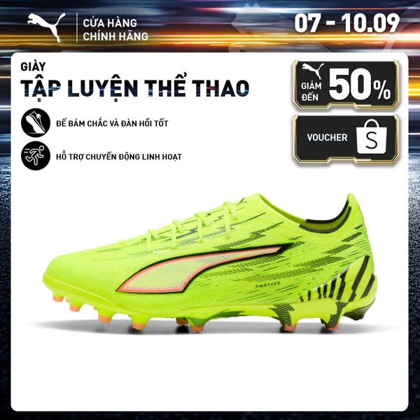 Giày Đá Bóng PUMA Unisex ULTRA 6 ULTIMATE AG Yellow Alert-Black-Glowing Red-Lime Squeeze Màu Vàng