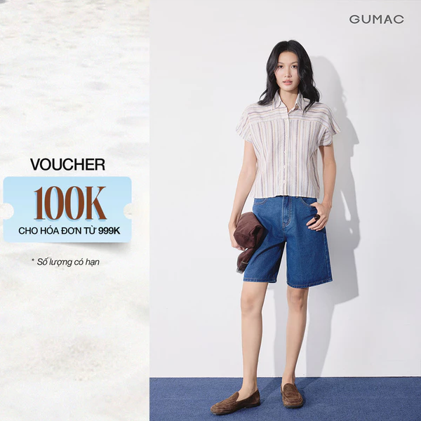Quần Short Nữ GUMAC Form Suông Lửng Lai A Nhẹ Túi Hàm Ếch Cách Điệu Trẻ Trung Năng Động LSHG08122