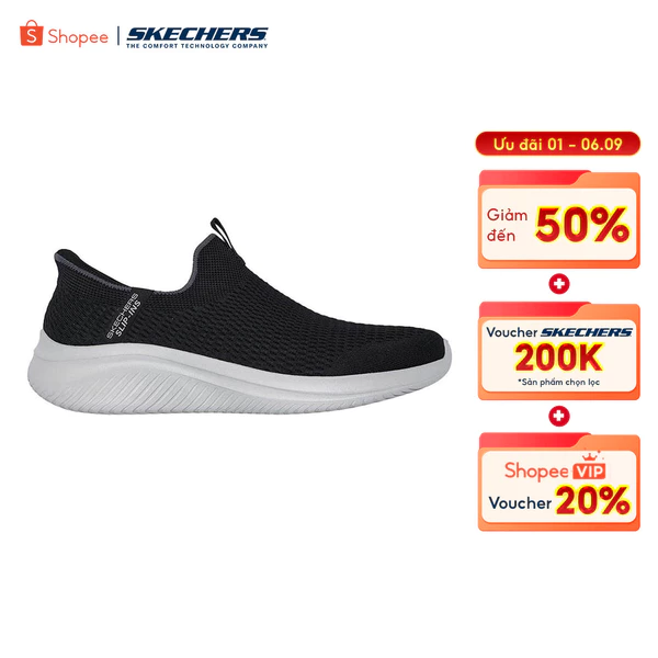 Giày Thể Thao Nam Skechers Slip-ins Sport Ultra Flex 3.0 Smooth Rise Thường Ngày-232902-BKCC Air-Cooled Memory Foam