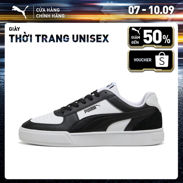 Giày Thời Trang PUMA Unisex Caven Mix White-Black Màu Trắng