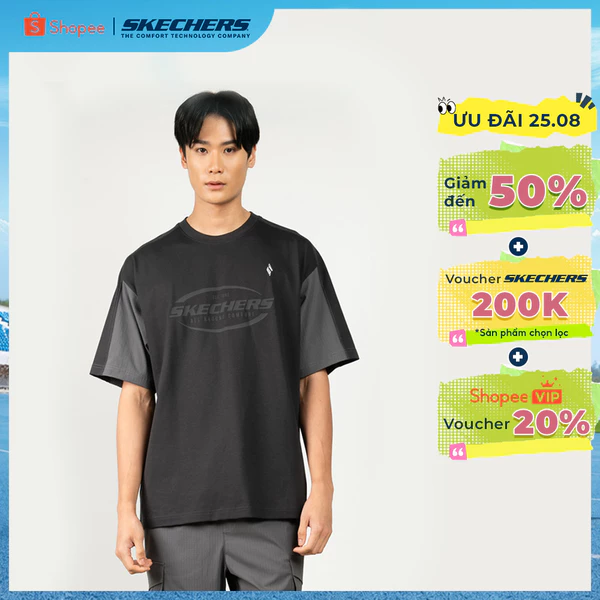 Áo Thun Tay Ngắn Unisex Skechers Skechers Authentic - Trendy Short Sleeve Tee - SL425U415-01X2