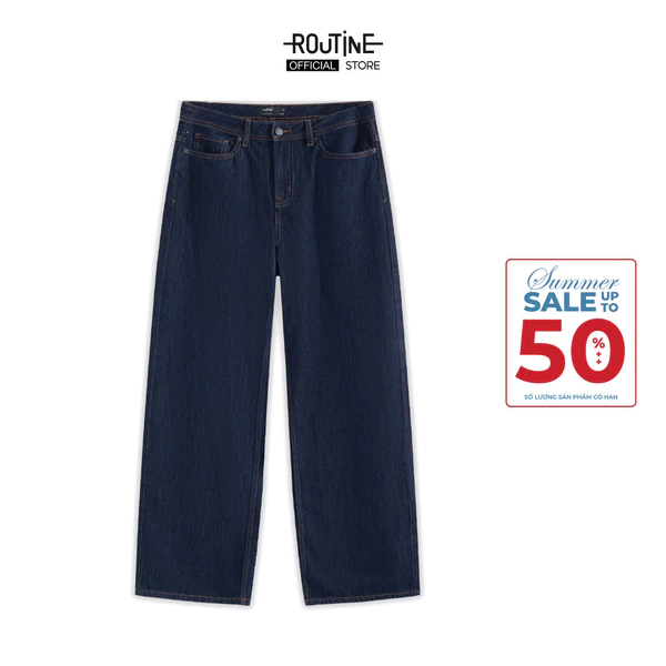 Quần Denim Nam Ống Rộng Trơn Form Wide Leg - Routine 10F24DPA061
