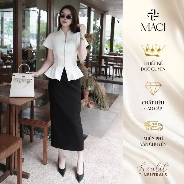Chân Váy Bút Chì Basic Xẻ Sau Công Sở MACI MCVCVDE0343 Thời Trang Nữ Thiết Kế Độc Quyền