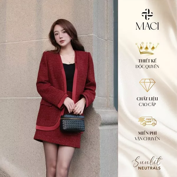 Chân Váy Dạ Tweet Hàn Lót Quần MACI MCVCVDO0241 Thời Trang Nữ Thiết Kế Độc Quyền
