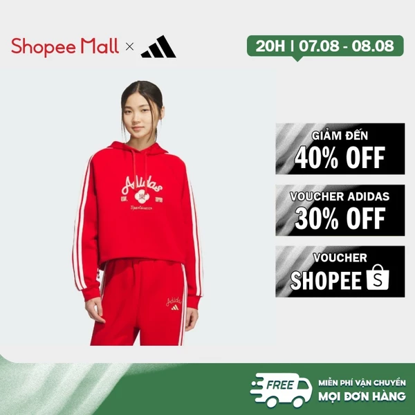 [Duy nhất 8.8 - VOUCHER 30%]adidas Phong cách sống ÁO SWEATSHIRT CÓ MŨ LUNAR NEW YEAR Nữ Đỏ KH2694