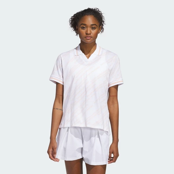adidas Đánh gôn Áo Polo Họa Tiết Go-to Nữ trắng JC9231
