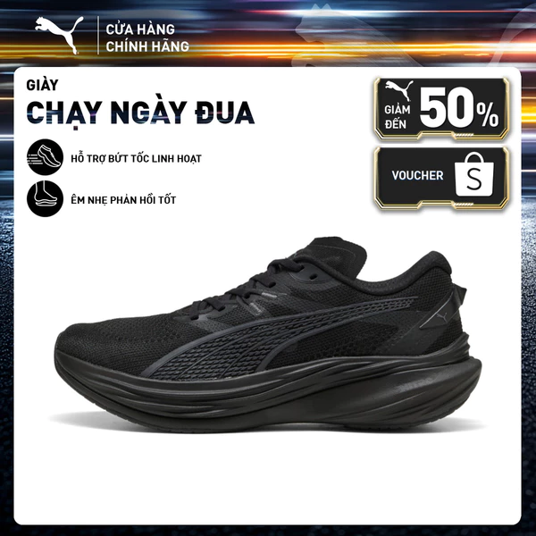 Giày Chạy Bộ PUMA Nam Deviate NITRO 3 WIDE Black Màu Đen
