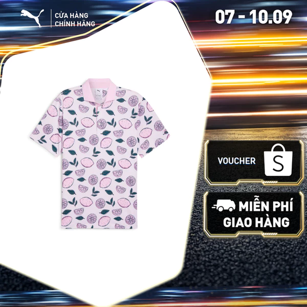 Áo Thun Thể Thao Golf PUMA Nam X AP PINK LEMONADE POLO Pale Pink Màu Hồng