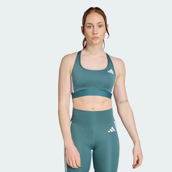 adidas Gym & Training Ao Bra Tập PrimeLiftReact 3 Gạch Nâng Đỡ Vừa Nữ màu xanh lá JY2117
