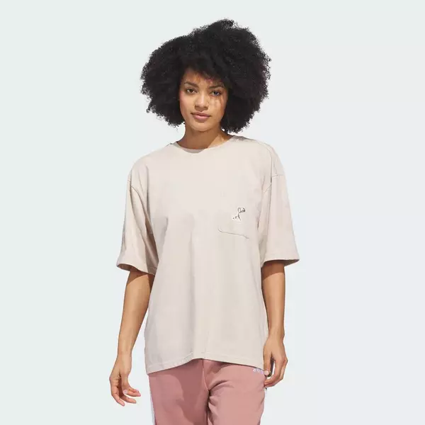 adidas Phong cách sống ÁO THUN GRAPHIC SUMMER DRINK 2 Nữ Be KB7188