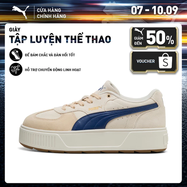 Giày Thể Thao PUMA Nữ Lifora Warm White-Blue Jewel-Gold Màu Trắng