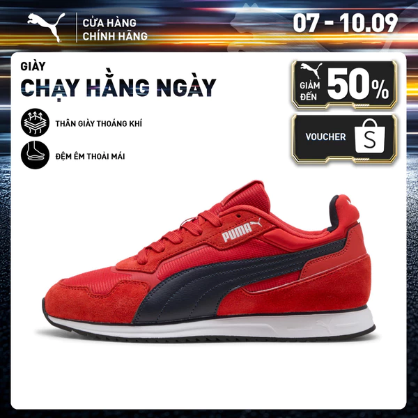 Giày Thể Thao PUMA Unisex SOFTRIDE ST MILER Candy Apple-New Navy-White Màu Đỏ
