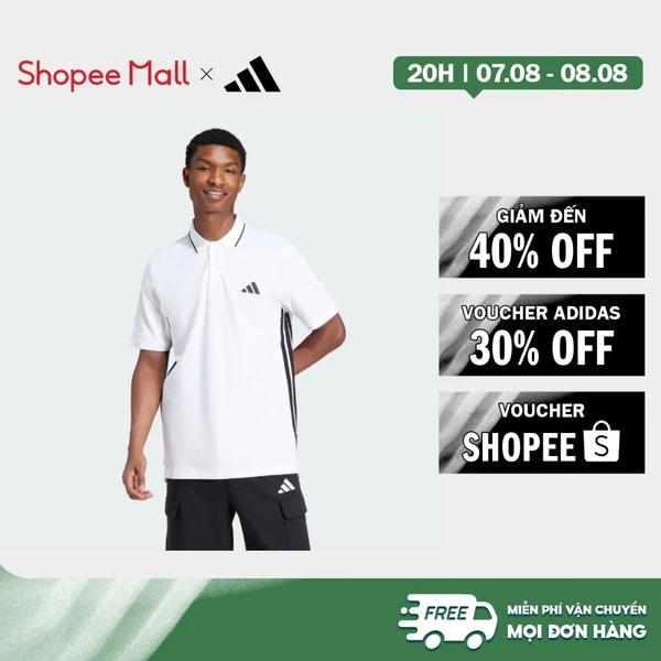 [Duy nhất 8.8 - VOUCHER 30%]adidas Phong cách sống Áo Polo Vải Piqué 3 Gạch Essentials Nam trắng JE6383