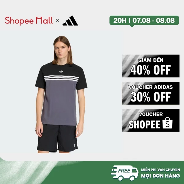 [Duy nhất 8.8 - VOUCHER 30%]adidas Phong cách sống ÁO THUN KẺ SỌC NGANG NGỰC Nam Xám KE2130