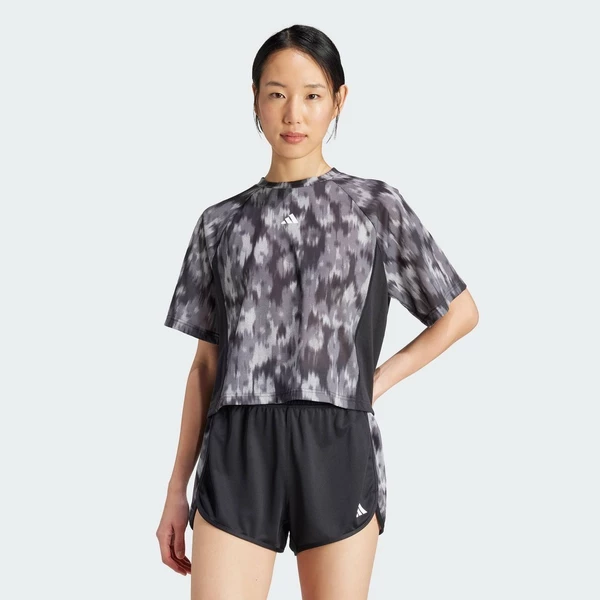 adidas Gym & Training Áo Thun Tie-Dye In Hoa Phủ Họa Tiết Train Essentials Nữ Đen IK5464