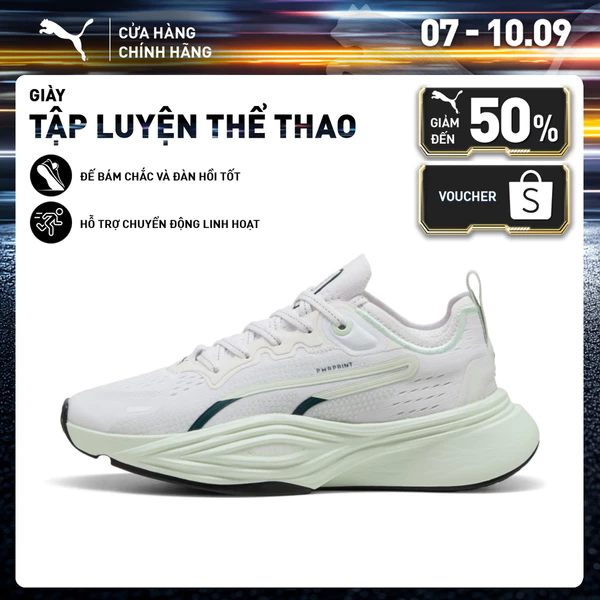 Giày Tập Luyện PUMA Nữ PWR NITRO SQD 2 Wns White-Sage Frost-Green Terrain Màu Trắng