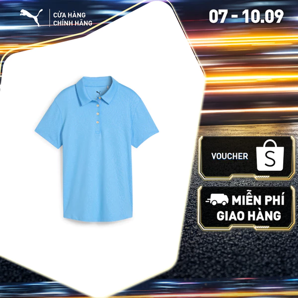 Áo Thun Thể Thao Golf PUMA Nữ W MATTR Animal Deboss SS Pl Team Light Blue Màu Xanh