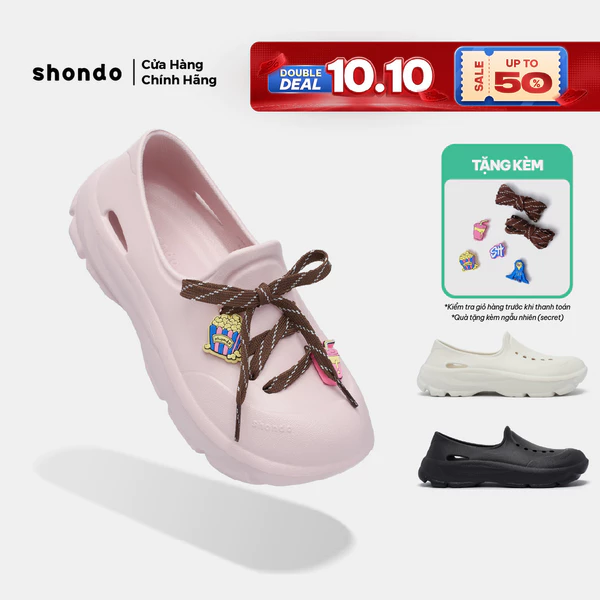 Giày Thể Thao Sneaker Unisex Shondo Ezi Kháng Nước Gắn Charm Dây Mang Nhanh Thoáng Nhẹ Nhiều Màu