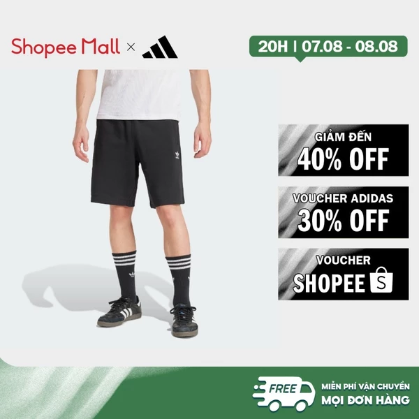 [Duy nhất 8.8 - VOUCHER 30%]adidas Phong cách sống Quần Short Ba Lá Essentials Nam Đen IY8520