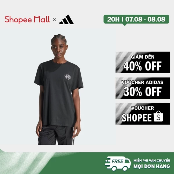 [Duy nhất 8.8 - VOUCHER 30%]adidas Phong cách sống Áo Thun Graphic Watermark Nữ Đen IU2487
