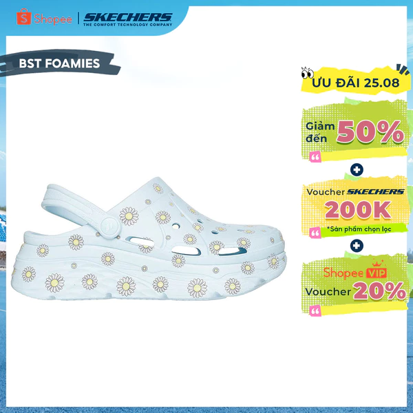 Giày Clog Nữ Skechers Foamies Max Cushioning Bloom - 111672-LTBL