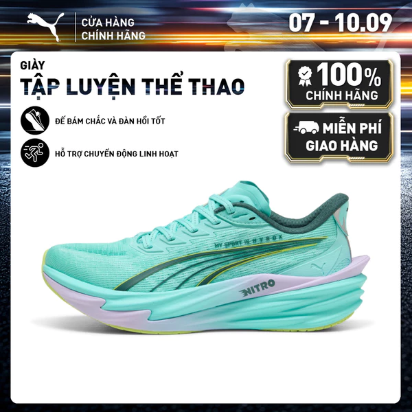 Giày Thể Thao Tập Luyện PUMA Nữ Deviate NITRO 4 HYROX Wns Intense Mint-Light Lavender Màu Xanh Lá