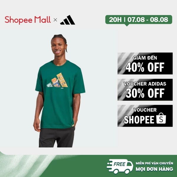 [Duy nhất 8.8 - VOUCHER 30%]adidas Phong cách sống Áo Thun Graphic Trượt Ván Doodle Hunt Nam màu xanh lá JM6500
