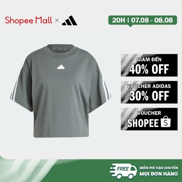 [Duy nhất 8.8 - VOUCHER 30%]adidas Phong cách sống Áo Thun 3 Sọc Future Icons Nữ Xám IV5267